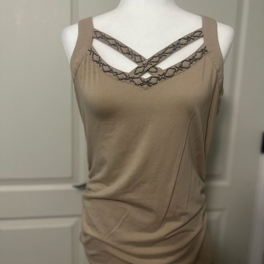 Renuar Beige Sleeveless Top